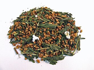 Loose Genmaicha tea.